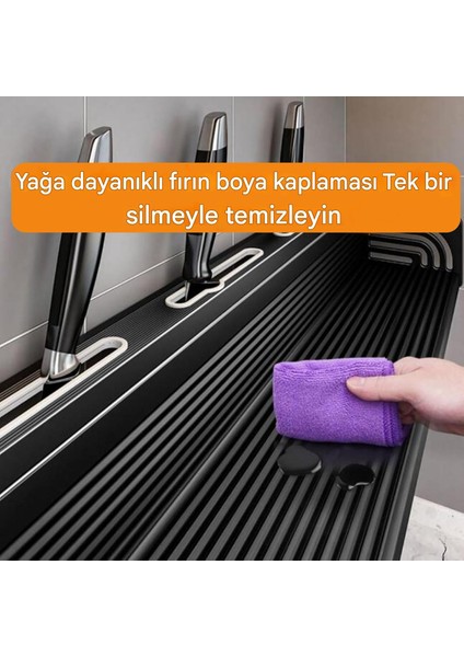 Deliksiz Çift Katlı Mutfak Rafı - Yüksek Kenarlı, 60 Bardaklık + 4 Bıçak Yuvası ve 10 Askılı indirimleri