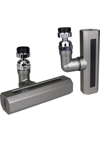 Siyah Geniş 360 Derece Dönebilenoynar Başlık - 4 Mod Perlatör Şelale Musluk Ucu KTX-3288 (5148)