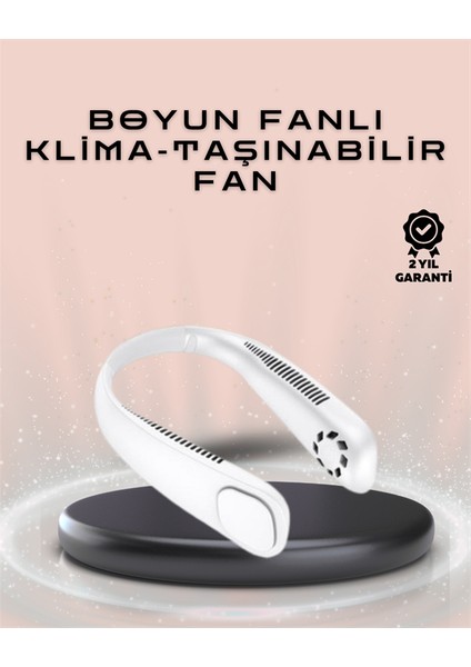 Giyilebilir Sessiz Fan | 224G Hafif, Bladeless Güvenli Tasarım, 5 Vitesli Soğutma, USB Şarjlı Fan