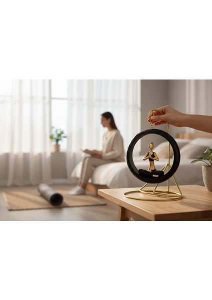 Modern Stil Askılı Sallanan Yoga Yapan Kadın Heykeli 18 cm Dekoratif Meditasyon Biblo Ev Ofis Süsü B modelleri