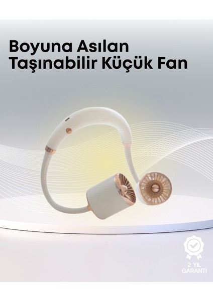Yazlık Taşınabilir Sessiz Boyun Fanı 3 Kademe Hız Ayarlı