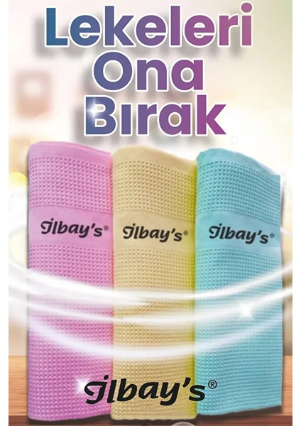Ilbays 3’lü Mikrofiber Temizlik Bezi – Iz Bırakmayan, Ultra Emici, Çok Amaçlı Temizlik Bezi (40X60 Cm)