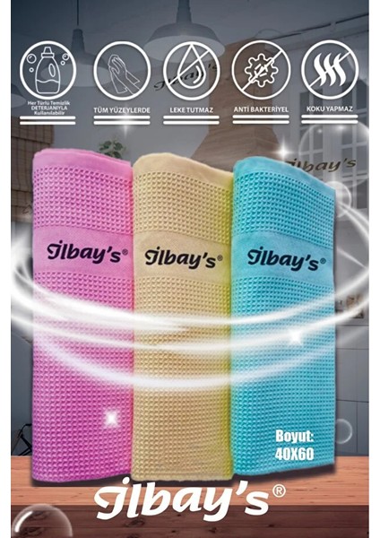 Ilbays 3’lü Mikrofiber Temizlik Bezi – Iz Bırakmayan, Ultra Emici, Çok Amaçlı Temizlik Bezi (40X60 Cm) modelleri
