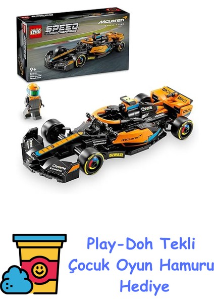 Speed Champions 2023 Mclaren Formula 1 Yarış Arabası Set 76919 – 9 Yaş ve Üzeri Kız ve Erkek Çocukları Için Koleksiyonluk Oyuncak Model Yapım Seti, Çocuk Doğum Gü + Play-Doh Oyun Hamuru