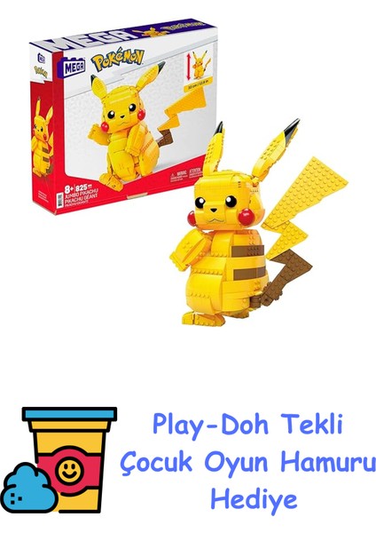 Mega Brands Mega Bloks Pokemon Jumbo Pikachu + Play-Doh Oyun Hamuru