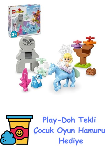 ® Duplo │ Disney Elsa ve Bruni Büyülü Ormanda 10418, 2 Yaş ve Üzeri Çocuklar Için Elsa Mini Bebek Figürü Içeren Eğitici Oyuncak Yapım Seti, 31 Parça + Play-Doh Oyun Hamuru