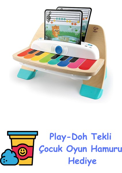 ve Hape Magic Touch Piyano Ahşap Müzikli Yürümeye Başlayan Oyuncağı, 6 Ay ve Üzeri + Play-Doh Oyun Hamuru