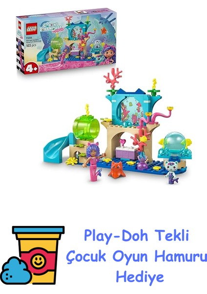 Gabby’s Dollhouse Deniz Kızı Gabby’nin Akvaryum Macerası 11204-4 Yaş ve Üzeri Deniz ve Okyanus Seven Çocuklar Için Okyanus Hayvanları Içeren Yaratıcı Oyuncak Yapı + Play-Doh Oyun Hamuru