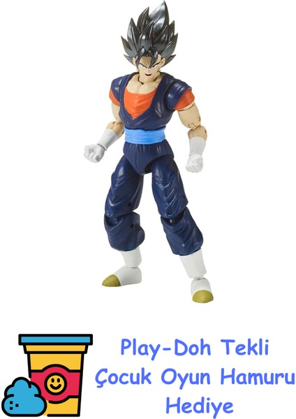 16 cm Dragon Ball Vegito Poz Verilebilir Figür - Dragon Stars Serisi + Play-Doh Oyun Hamuru