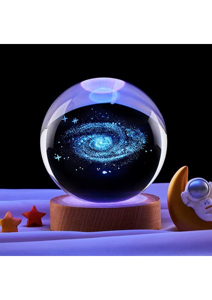 Kişiye Özel Işıklı Ahşap 2\'li Kristal Cam Küre 8*6cm modelleri