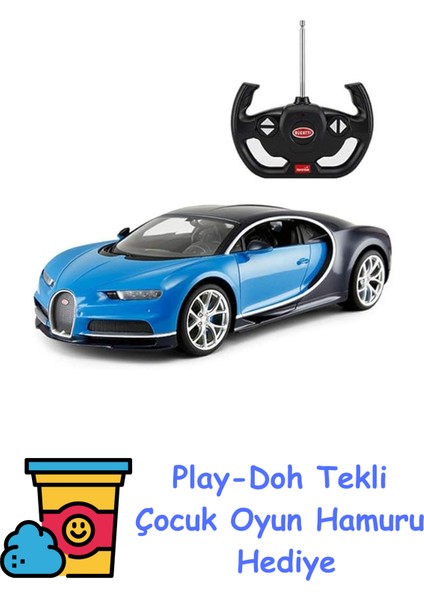 Bugatti Chiron 1:14 Uzaktan Kumandalı Işıklı Araba + Play-Doh Oyun Hamuru