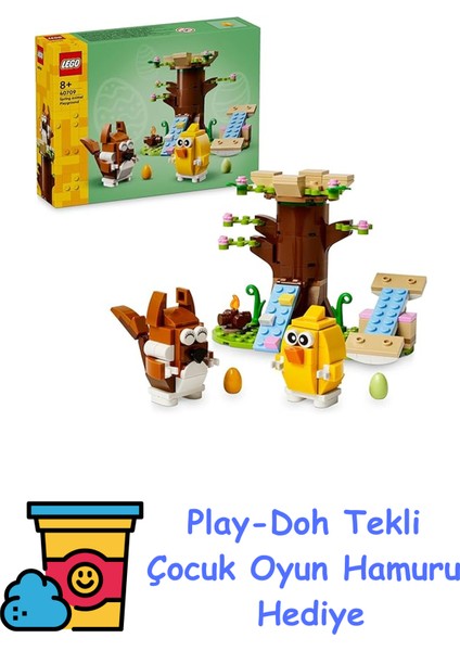 Ilkbahar Hayvan Parkı Oyuncak Yapım Seti 40709, Kuş ve Sincap Figürleri, Erkek ve Kız Çocuklar Için Hediye (172 Parça) + Play-Doh Oyun Hamuru