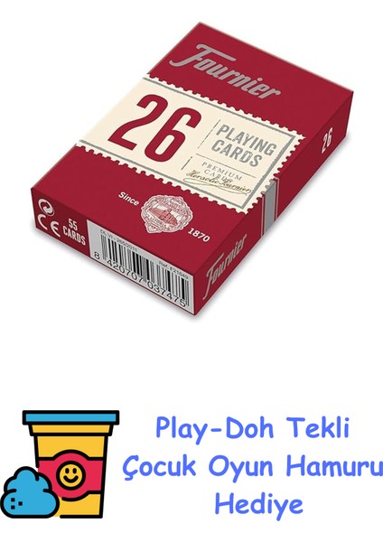 Bridge Oyun Kartları Nº 26, Standard Endeks, Kırmızı / Mavi + Play-Doh Oyun Hamuru