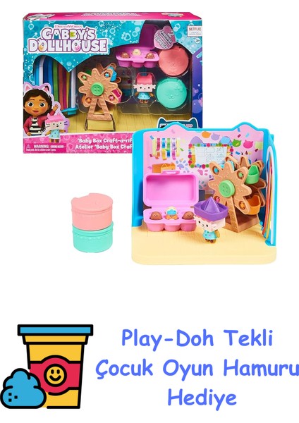 Gabby's Dollhouse - Deluxe Oda - Sanat Odası + Play-Doh Oyun Hamuru