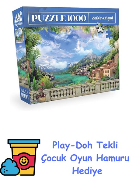1000 Parça Puzzle - Coast Vıew (Sahil Manzarası) + Play-Doh Oyun Hamuru