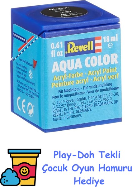 - Su Bazlı Maket Boyası Siyah Parlak 18 ml (36107) + Play-Doh Oyun Hamuru
