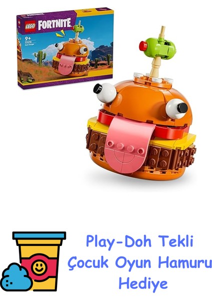 Fortnite Durrr Burger 77070-9 Yaş ve Üzeri Video Oyunu Sevenler Için Sergilenebilir Yaratıcı Oyuncak Yapım Seti (193 Parça) + Play-Doh Oyun Hamuru