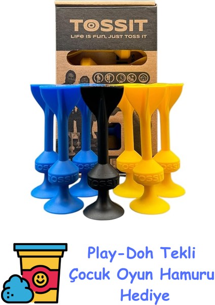 Tossıt Game: Aile ve Partiler Için Mükemmel Silikon Vantuz Dart Oyunu, Iç ve Dış Mekan Eğlencesi Için Yapışkan Dart Atış Oyunu, Mükemmel Hediye - Starter Pack + Play-Doh Oyun Hamuru