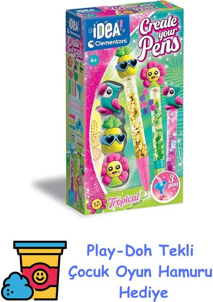 - Renkli Kalem Seti - Fikirler, Kalemlerinizi Oluşturun: Tropikal, Kişiselleştirilebilir Kalem, Kızlar Için Yaratıcı Laboratuvar, 6 Yaşındaki Çocuklar, 1879 + Play-Doh Oyun Hamuru