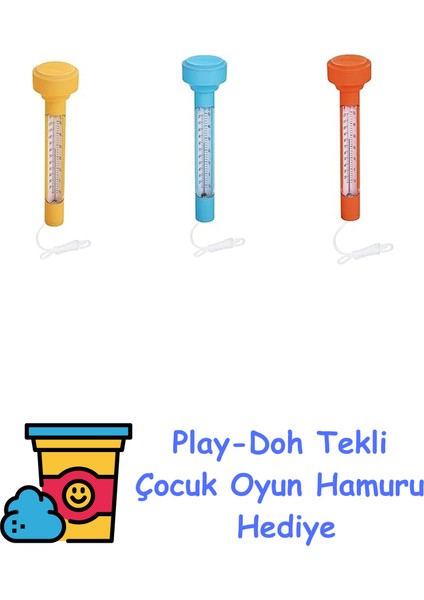 Flowclear Çeşitli Yüzer Havuz Termometresi + Play-Doh Oyun Hamuru
