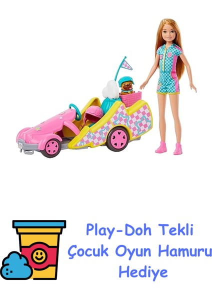 ve Stacie; Dönen Tekerlekleri Olan Go Kart Arabası, Köpek, Aksesuarlar ve Çıkartma Sayfası Dahil 9 Parçalık Oyun Seti, HRM08 + Play-Doh Oyun Hamuru