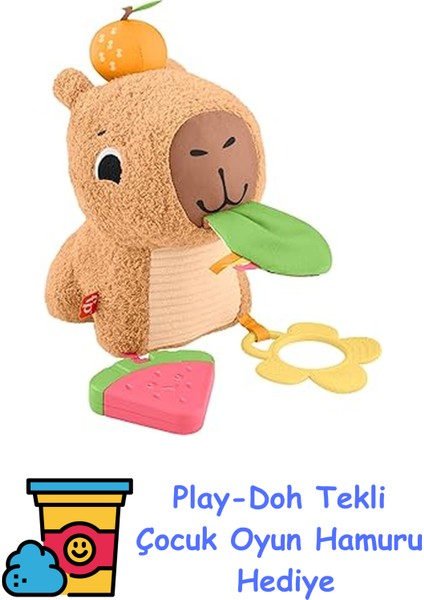 3 Ay ve Üzeri Bebekler Için Yumuşacık Obur Kapi Duyusal Gelişim Oyuncağı, Yenidoğanlar Için Dişlik ve Çıngırak, HYR54 + Play-Doh Oyun Hamuru