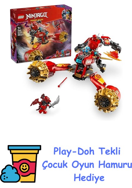 Nınjago Kai’nin Robot Fırtına Aracı 71830-7 Yaş ve Üzeri Çocuklar Için Yaratıcı Oyuncak Yapım Seti, Doğum Günü Hediyesi (333 Parça) + Play-Doh Oyun Hamuru