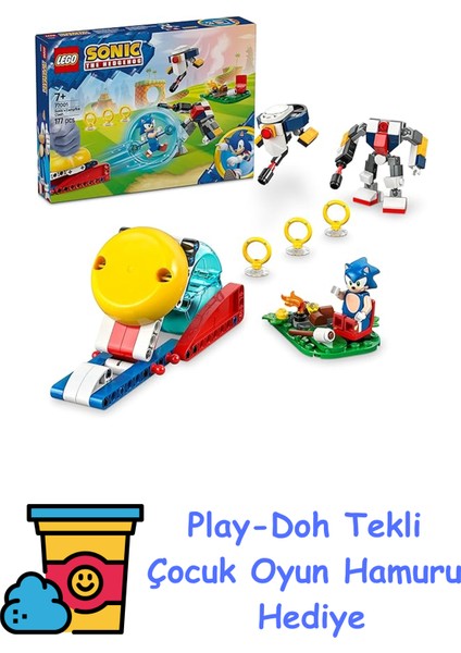 Sonic The Hedgehog: Sonic’in Kamp Ateşi Çarpışması 77001, 7 Yaş ve Üzeri Kız ve Erkek Çocukları Için Yaratıcı Oyuncak Yapım Seti, Yaratıcı Hediye Fikri (177 Parça + Play-Doh Oyun Hamuru