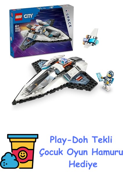 City Yıldızlararası Uzay Gemisi 60430-6 Yaş ve Üzeri Kız ve Erkek Çocukları Için Astronot Minifigürü Içeren Yaratıcı Oyuncak Seti, Çocuklar Için Doğum Günü Hediye + Play-Doh Oyun Hamuru