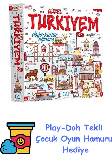 Güzel Türkiyem Kutu Oyunu CA5160 + Play-Doh Oyun Hamuru