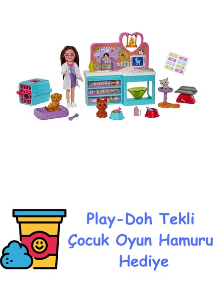 Chelsea Meslekleri Öğreniyor Veteriner Oyun Seti, 3 Yaş ve Üzeri, HGT12 + Play-Doh Oyun Hamuru