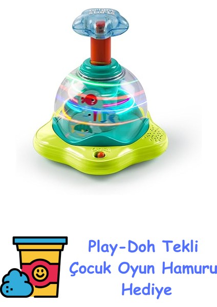 Press & Glow Spinner Müzikli Bebek Oyuncağı, Nedeni Bul Sonucu Gör, 6 Aylık ve Üzeri + Play-Doh Oyun Hamuru