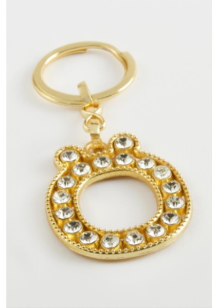 Techmrt Sarı Renkli Taşlı Harf Anahtarlık-Ö