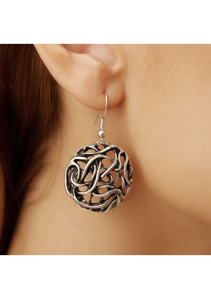 Sarmal Şekilli Kadın Küpe Çift Adet Gümüş Kaplama El Yapımı Küpe