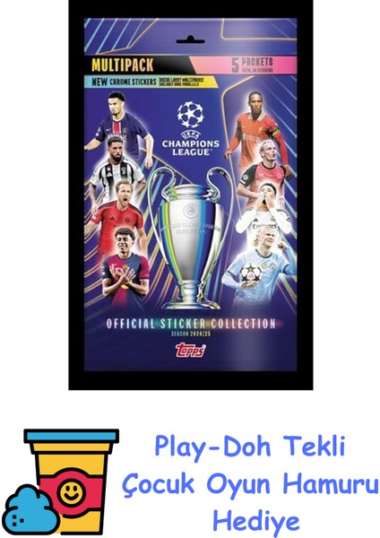 - 2025 Uefa Şampiyonlar Ligi Sticker - Multipack + Play-Doh Oyun Hamuru
