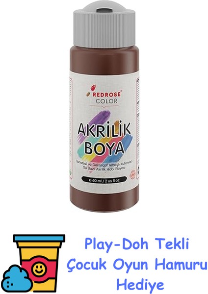 Kahverengi Akrilik Boya 60 ml + Play-Doh Oyun Hamuru