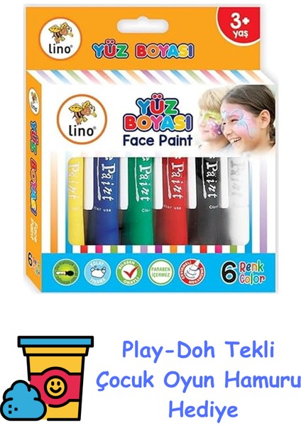 Yıkanabilir Yüz Boyası, 6lı + Play-Doh Oyun Hamuru