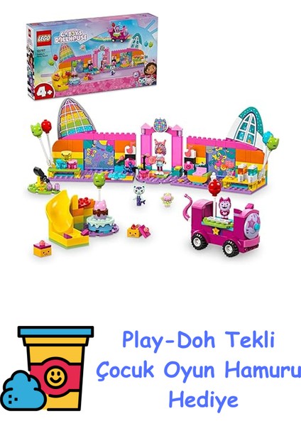 Gabby’s Dollhouse Gabby’nin Parti Odası 10797, 4 Yaş ve Üzeri Çocuklar Için Yaratıcı Oyuncak Yapım Seti (252 Parça) + Play-Doh Oyun Hamuru