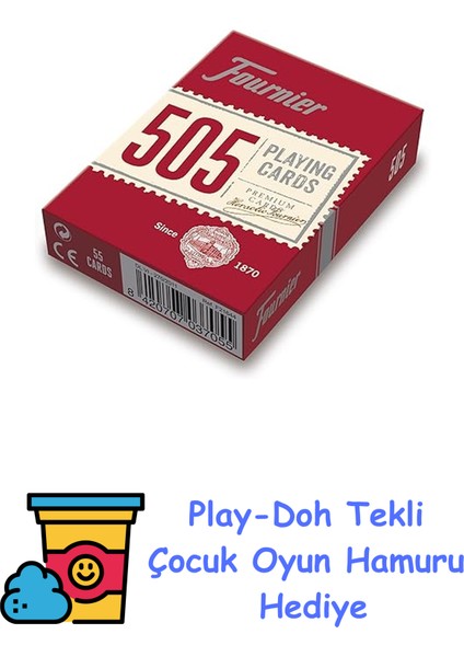 Poker Oyun Kartları Nº 505, Standard Endeks, Kırmızı/mavi + Play-Doh Oyun Hamuru