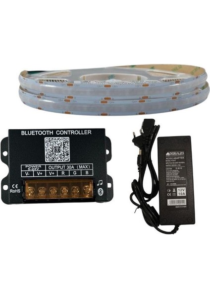 Bluetooth Kontrollü Müzik Modlu Cob Rgb Şerit LED Set 768/1M Ledli 10METRE indirimleri