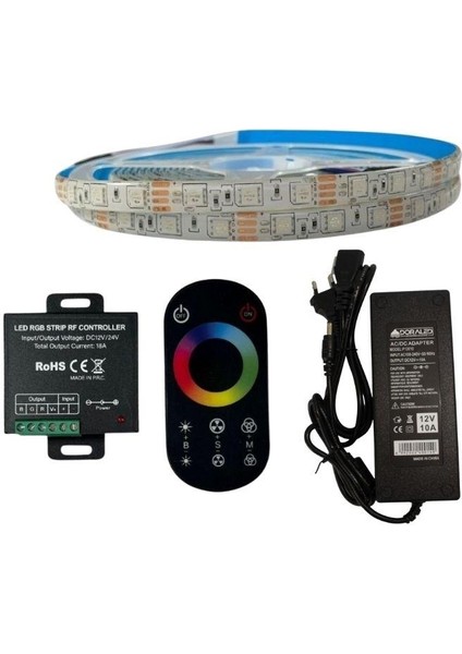 Rf Dokunmatik Kumandalı Rgb Şerit LED Set 5050 Ledli 3çipli 20METRE Silikonlu indirimleri
