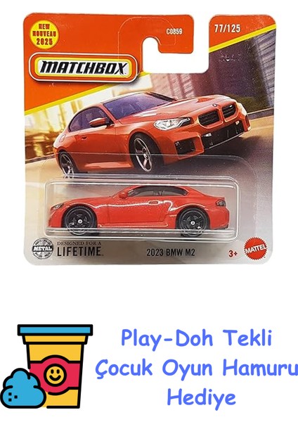 Matchbox - 2023 Bmw M2 - Mbx City 77/125 - JBR10 - Short Card - Kırmızı Metalik - Superfast Lesney - Mattel 2025-1:64 + Play-Doh Oyun Hamuru