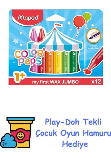 Ofis ve Kırtasiye 861311 Mum Boya + Play-Doh Oyun Hamuru