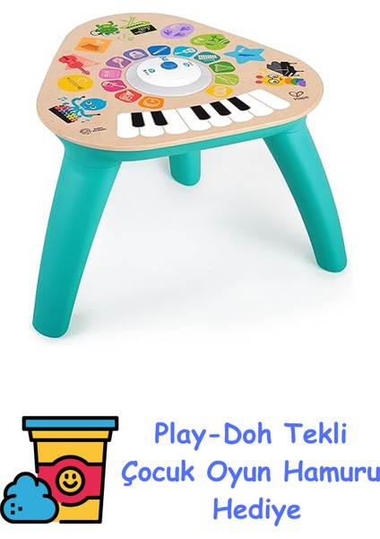 Zeki Besteci Ayarlama Masası Sihirli Dokunuş Elektronik Ahşap Aktivite Yürümeye Başlayan Oyuncak, 6 Aylık ve Üzeri + Play-Doh Oyun Hamuru