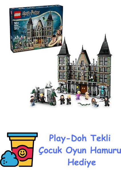Harry Potter Malfoy Malikanesi 76453-10 Yaş ve Üzeri Çocuklar ve Yetişkinler Için Koleksiyonluk Yaratıcı Oyuncak Yapım Seti, Doğum Günü Hediyesi (1601 Parça) + Play-Doh Oyun Hamuru