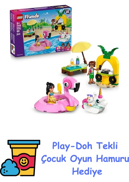 Friends Tek Boynuzlu At ve Flamingo Havuz Partisi 42658-5 Yaş ve Üzeri Kız ve Erkek Çocuklar Için 2 Mini Bebek ve 1 Kedi Figürü Içeren Yaratıcı Oyuncak Yapım Seti + Play-Doh Oyun Hamuru