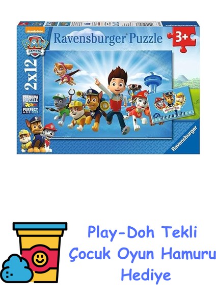Paw Patrol 1 2X12P Puzzle 75867 + Play-Doh Oyun Hamuru