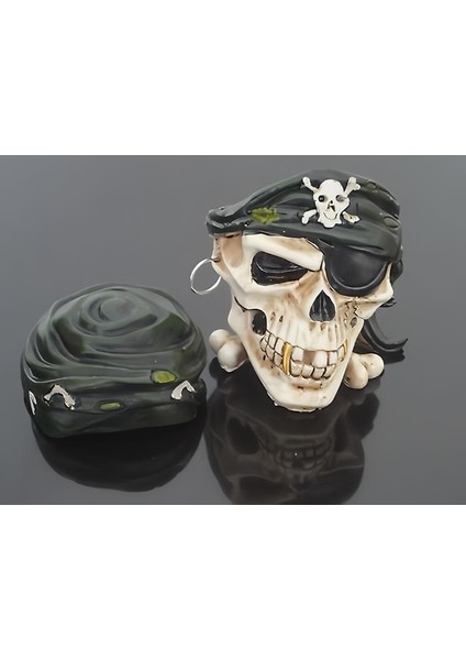 Kapaklı Reçine Kafatası Küllük Gotik Vintage Dekoratif Sigara Küllüğü Ev Ofis Masa Süsü Kurukafa 4 fırsatları