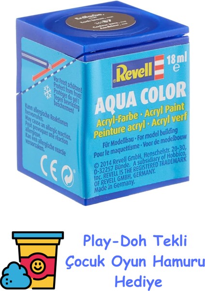 - Su Bazlı Maket Boyası Toprak Kahvesi Mat 18 ml (36187) + Play-Doh Oyun Hamuru