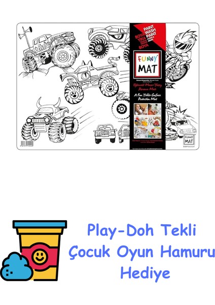 Canavar Kamyonetler - Funny Mat + Play-Doh Oyun Hamuru